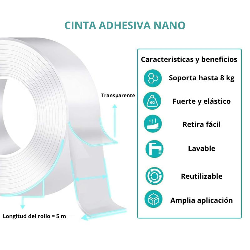Cinta adhesiva nano gel Premium